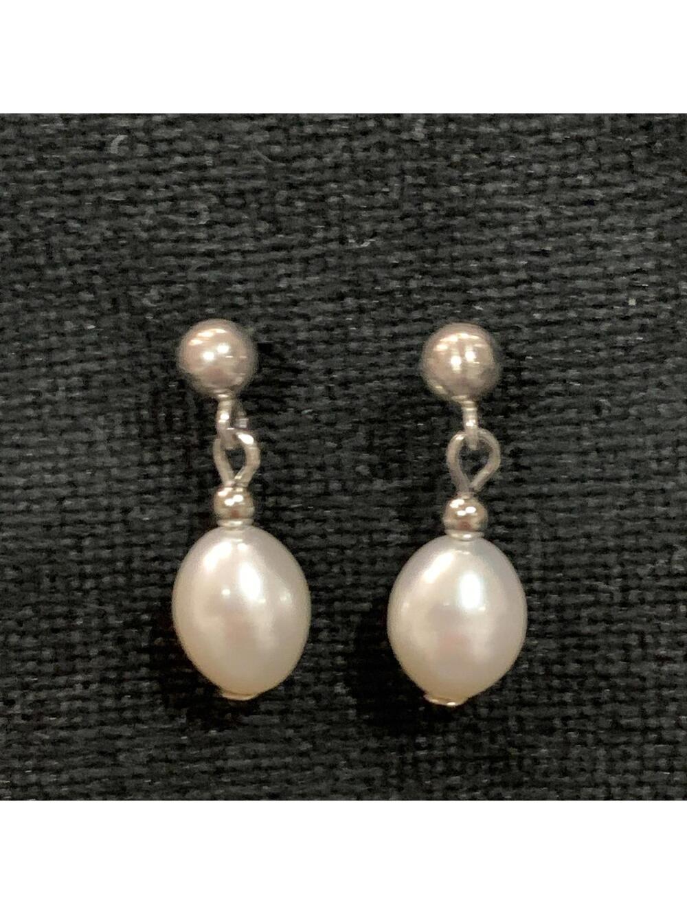 Vintage Gorgeous Genuine Pearl and Sterling 925 Drop Earring
